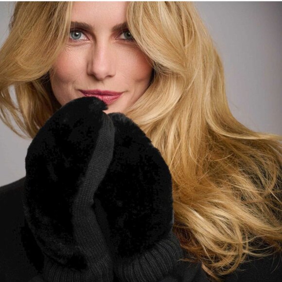 BOGO Rino and Pelle Stip Faux Fur Mittens - Picture 2 of 9